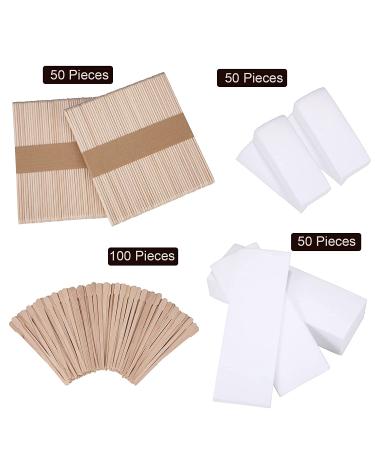 Wax Strips and Sticks Kit - 250 Pieces for Hair Removal | Includes Waxing Strips, Cloth, and Wooden Applicator Sticks for Women and Men - Buy Online on GoSupps.com