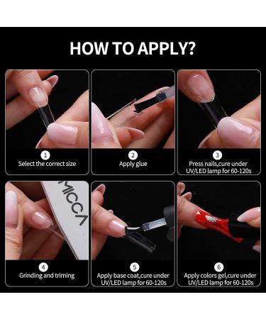 TOMICCA Short Nail Tips Coffin Clear 500PCS - Full Cover Ballerina Acrylic False Nails for Salons and DIY Nail Art - Buy Online on GoSupps.com