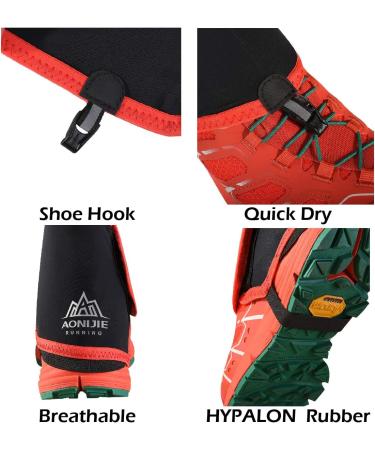 Azarxis Low Trail Gaiters | Reflective Ankle Gators | UV Protection | Breathable | Sand Prevention | Hiking Climbing | Red & Black - L/XL - Buy Online on GoSupps.com
