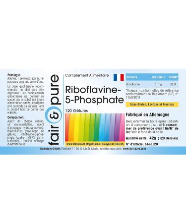 Fair & Pure Riboflavin-5-Phosphate - Vegan Vitamin B2 - 120 Capsules - Boost Energy & Metabolism - Buy Online on GoSupps.com