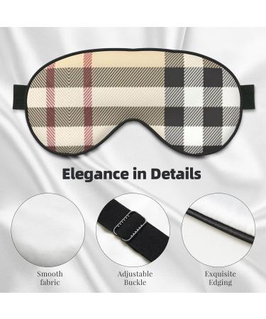 SSIMOO Gray Plaid Sleep Eye Mask for Women | Breathable Travel Eye Patch | Perfect Relaxation Accessory - Buy Online on GoSupps.com