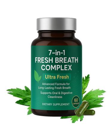 Fresh Breath Capsules Breath Freshener 7 in 1 Powerful Solution With Chlorophyllin Mint Extract Magnesium Citrate & Probiotic Blend Eliminate Bad Breath From The Inside Out (1)