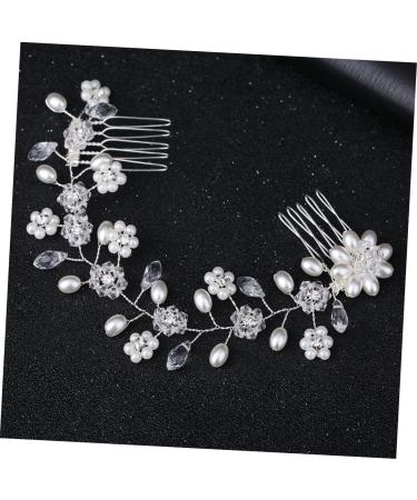 DOITOOL Hair Comb Rhinestone Barrette Clipss Wedding Headpiece for Bride Wedding Hair Accessories Bride Headpiece Pearls for Crafting Bridal Hair Pin Twist Beads Women's Double Head Alloy - Buy Online on GoSupps.com
