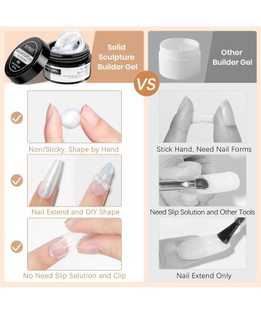  SUPWEE 3D Nail Art Gel Clear Pearl Pink Non Adhesive Nail Art with Chrome Powder and Silicone Brush Sculpting Nail Art for Patterns Embossing Hard Mnicure 14g - Buy Online on GoSupps.com