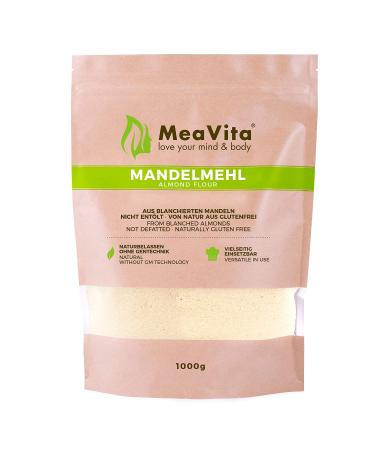 Meavita Almond Flour - Natural Blanched Ground Almonds (1000g) | Protein-Rich & Calorie-Free Sugar Alternative for Baking - 1kg Pack - Buy Online on GoSupps.com