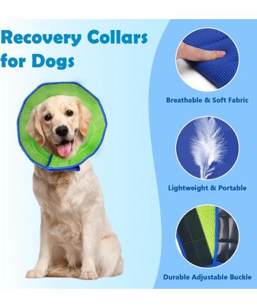 Dog Cone Collar After Surgery Adjustable Dog Cones to Stop Paw Licking Soft & Breathable Pet Recovery Collars Protective Neck Collars for Dogs and Cats Quick Healing Elizabeth Collar (Blue & Green L) - Buy Online on GoSupps.com