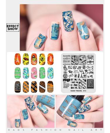 KADS Nail Art Stamping Plates Set Image Template Stencils Pattern with Stamping Plates Holder Case Organizer (TR013) - Buy Online on GoSupps.com
