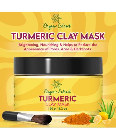 Buy Turmeric Face Mask - Vitamin C Brightening Clay - Reduce Dark Spots & Deep Cleanse - 4.2 fl oz / 120g - Ideal for All Skin Types - International Shipping Available - Buy Online on GoSupps.com