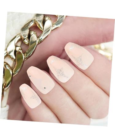 Gogogmee 1 Set Nail Patch Fake Nails with Glue French Decor Nails Decoration Nail Embellishments False Nails with Glue Nail Decals Nail Salon Supplies Sticker Plastic Full Coverage X4 Pink - Buy Online on GoSupps.com