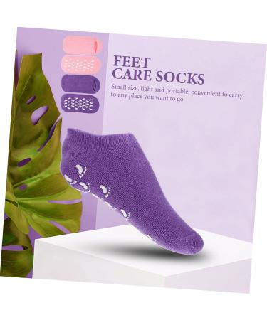 DOITOOL 4 Pairs Gel Socks Moisturizing Heel Sleeves Spa Use Socks Lotion Socks Heel Socks for Dry Cracked Feet Spa Sock Features Socks for Women Cotton Yarn Women's Essential - Buy Online on GoSupps.com