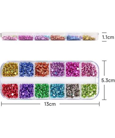24 Grid 3D Cone Nail Art Charms - Metal Rivet Studs & Spike Jewels for DIY Nail Decorations - Gold & Silver Set - Buy Online on GoSupps.com