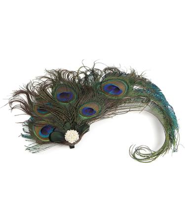 amangul Peacocks Feather Hair Pin Peacocks Feather Hair Clip For Women Side Clip Peacocks Feather Headpiece 1920s Fascinator - Buy Online on GoSupps.com