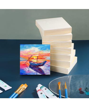 ADXCO 8 Pack 4x4 Inch Unfinished Wood Panels for Painting - Ideal for Oils, Acrylics & Pouring Arts - Buy Online on GoSupps.com