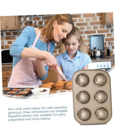 Zerodeko 1pc Cake Shell Pan Mini Muffin Pan Ice Ball Mold Chocolate Mold Metal Muffin Pan Steel Muffin Molds French Madeleine Pan Ice Cube Trays Baking Tool Carbon Steel Wedding Baking Pan 26.5X18.5CM Gold - Buy Online on GoSupps.com