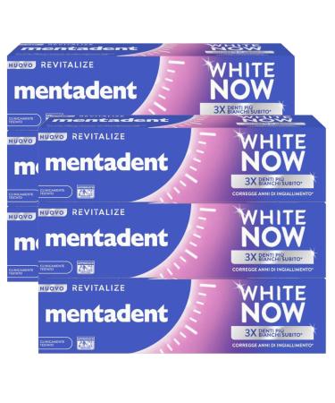 Mentadent White Now Revitalize Dentifrice blanchissant anti-jaunissement pour vernis ongles naturel blanchiment temporaire 6 flacons de 75 ml 75 ml (Lot de 6)