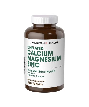 American Health Chelated Calcium Magnesium Zinc 250 Tablets