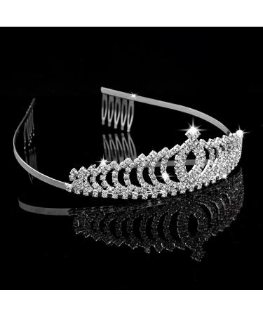 Vofler Crystal Rhinestone Tiaras & Crowns - 2 Pack Headpiece for Women, Girls, Bride - Perfect for Wedding, Prom, Costume Party - Silver - Buy Online on GoSupps.com