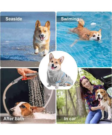 OWBB Extra Suction Dog Bath Towel & Cat Fast Drying Bathrobe - XS Soft Fleece Gray | Adjustable Straps Pet Coat - Buy Online on GoSupps.com