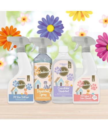 Fabulosa Furbulosa Pet Freshener & Odour Eliminator Multi Purpose Multi Surface Pet Disinfectant Liquid Sofa Upholstery and Soft Furnishings Cleaner 500ml 6 Pack Mediterranean Woods - Buy Online on GoSupps.com