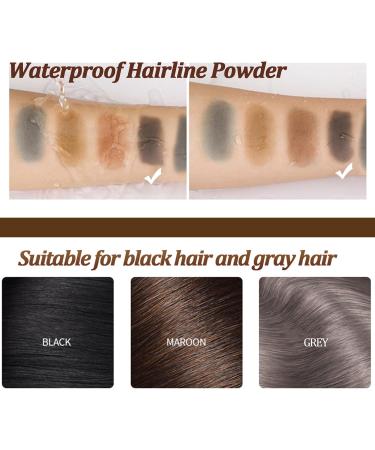 Instant Hairline Shadow Powder - Cover Grey Hair & Regrowth - Windproof Sweatproof Root Touch-Up - Long Lasting (Black) - Buy Online on GoSupps.com