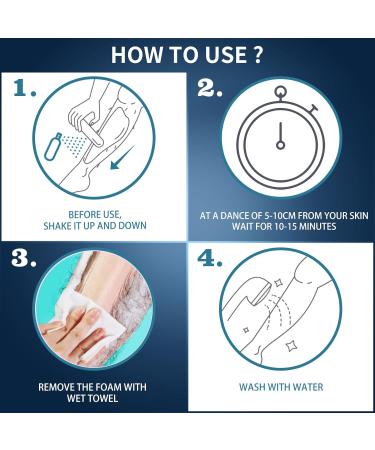 Effective Hair Removal Spray Foam for Men | No Irritation Cream for Underarms Chest Back & Legs | Safe for All Skin Types - Buy Online on GoSupps.com