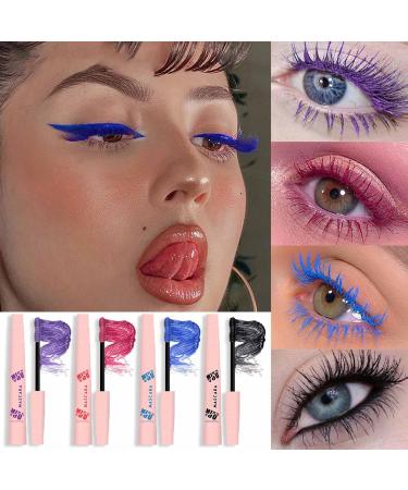 Color Mascara - 4 Colors Makeup Mascara Liquid for Lash Extensions and Volume - 11ml Easy to Use Lash Supplies for Longer Fuller Thicker Tougher Strengthening Lashes and Brows - Buy Online on GoSupps.com