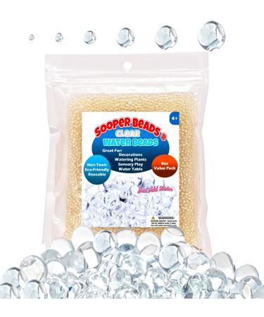 SooperBeads 20,000 Vase Filler Beads Gems Water Growing Crystal Clear Translucent Gel Pearls For Vases, Wedding Centerpiece, Floral Decoration, Plants, Kids Sensory Play Water table activities (Clear)