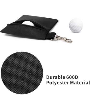 BuyAgain Golf Tee Pouch - Professional Zipper Golf Tee/Ball Bag with Metal Lobster Claw Clip - Black - Buy Online on GoSupps.com