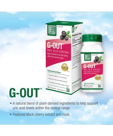 Bell G-Out Uric Acid Cleanse for Gout - Herbal Extracts for Normal Uric Acid Levels - Uric Acid Support - Buy Online on GoSupps.com