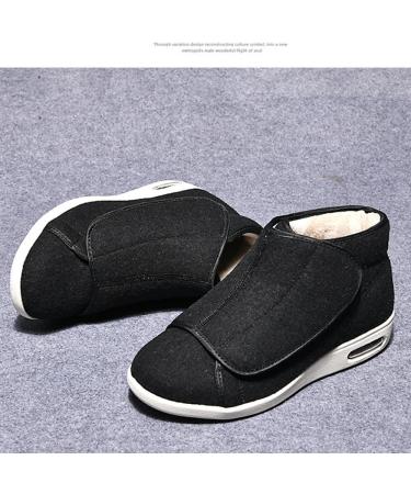 Winter Fleece Diabetic Shoes for Women - Adjustable Edema Sneakers for Arthritis & Swollen Feet - Size 12 Black - Buy Online on GoSupps.com