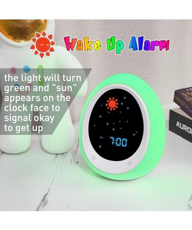 Kids Alarm Clock Toddler Sleep Training Clock with Sun & Moon Sound Machine Night Light Time to Wake Alarm Clock for Children - Buy Online on GoSupps.com