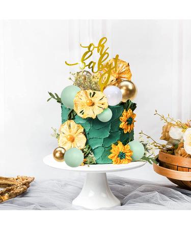 29 PCS Colorful Balloon Cupcake Topper Set for Wedding, Baby Shower, Birthday Party - White, Gold, Green - Buy Online on GoSupps.com