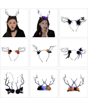 amangul Halloween Headband DarkSeries Antler Hairband Cosplay Costume Luminous Headpiece for Women Kids Festival Party Props(Style2) - Buy Online on GoSupps.com