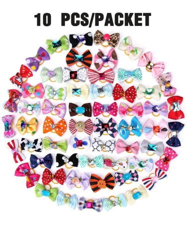 Ustnir 10-Piece Dog Hair Accessories Set Rubber Band Hair Loops for Long-Haired Dogs & Cats - Buy Online on GoSupps.com