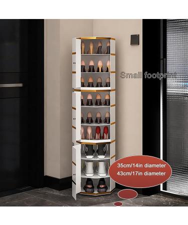 Revolving Shoe Cabinet Rotating Shoe Rack Tower 360 Stylish Household Vertical Narrow Bucket Shoe Shelf Large Capacity Wooden Shoes Rack Organizer Storage Cabinets (Color : 6-Layer S 9 layer - Buy Online on GoSupps.com