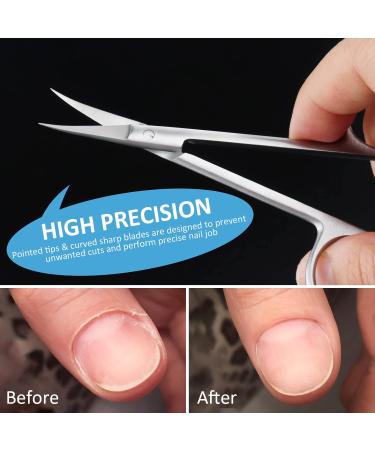 Qunzhao Cuticle Scissors for Women and Men Curved Stainless Steel with Tip Grooming Blades Manicure Nail for Dry Skin Nail Scissors (1) - Buy Online on GoSupps.com