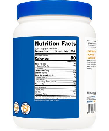 Nutricost Beef Bone Broth Protein Powder Unflavored (20 Servings) - Gluten-Free GMO-Free - Buy Online on GoSupps.com