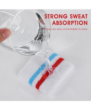 Yolev Striped Welding Band Set | Sports Headband & Bracelets for Men & Women - Red Blue White - Buy Online on GoSupps.com
