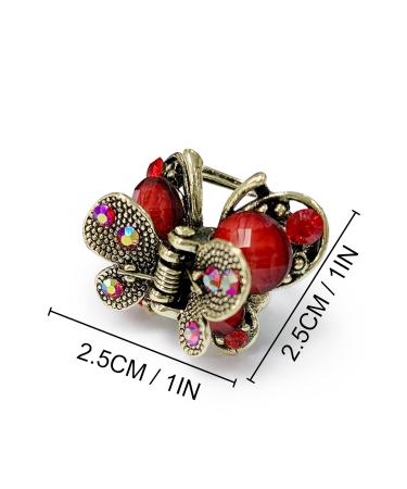 Kavya Small Crystal Butterfly Hair Clips - Vintage Slipproof Metal Mini Hair Grippers for Women & Girls (4 PCs) - Retro Hair Jewelry Accessories - Buy Online on GoSupps.com