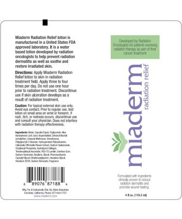 Buy Miaderm Radiation Relief Lotion - Soothes Skin for Cancer Patients | Fast International Shipping - Buy Online on GoSupps.com