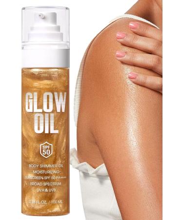  Mimoqk Body Glow Oil Sunscreen Body Solution Natural Skin Brightening Moisturizing Lotion with Spf50 Protection Lightweight Radiant Tanning Lubricant for Travel Beach Picnic Camping - Buy Online on GoSupps.com