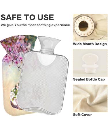 NAANLE Cherry Blossom Cat Hot Water Bottle - 1L Transparent Ideal for Back Pain Relief & Heat Therapy | Hand & Foot Warmer - Buy Online on GoSupps.com
