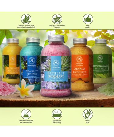 Buy Rosemary Salt 600g - Natural Sea Salt with Essential Rosemary Oil for Bathing Relaxation and Aromatherapy - International Shipping Available - Buy Online on GoSupps.com