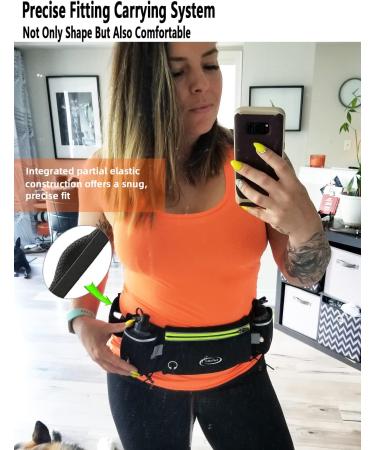 AiRunTech Hydration Running Belt - Zero Bounce Design for Running, Triathlon, Marathon - Fits Most Smartphones - Includes 2*6 oz Bottles (BK+GN) - Buy Online on GoSupps.com