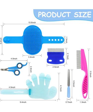 ZITSMS Rabbit Grooming Kit Rabbit Brush for Shedding with Bunny Nail Clipper Rabbit Nail Trimmers with Pet Combs for Hamster Guinea Pig Ferret(6 Pack) - Buy Online on GoSupps.com