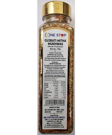 One Stop Dealers Mukhwas Gujrati Mitha (170 Gram) Jar - Eat Anywhere or Anytime - Easy to Carry - More Popular in After Meal Digestive Treat Snack (Pack of 1)