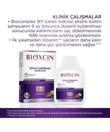 Bioxcin Black garlic shampoo 300 ml strengthening shampoo against hair loss with 100 black garlic extract for powerful healthy hair growth - Buy Online on GoSupps.com
