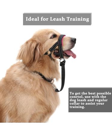 Dog Head Collar No Pull - Soft Upholstery Headhalters for Labrador - Includes Training Instructions - L Rosa/Schwarz - Buy Online on GoSupps.com