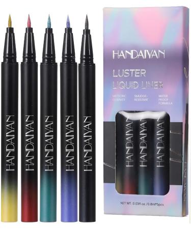 Glitter Liquid Eyeliners - Waterproof Eye Liner Eye Liner Pencil 5 Colors Color Eyeliners Long-Lasting Glitter Eye Liner Pencil for Girls Dance Night Women B - Buy Online on GoSupps.com