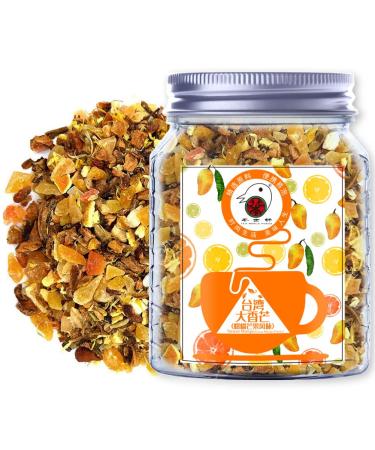Plant Gift Taiwan Mango Health Tea White Roselle Apple Rock Sugar Mango Papaya Orange Peel Chrysanthemum Hibiscus Herbal Tea NonGMO Fruit in Iced Tea and Hot Tea 70g25oz